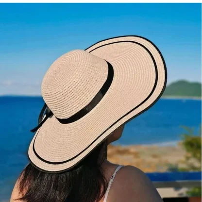 Portable Wide Brim Straw Hat - Image 4