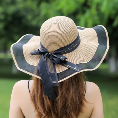 ﻿Chic Mesh Trim Straw Hats
