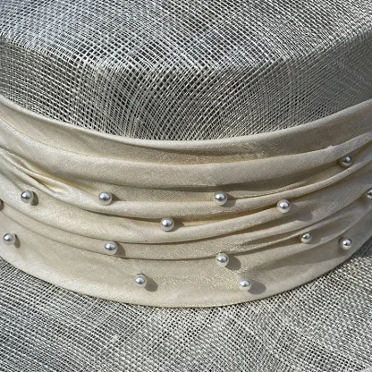 Beaded Elegant Band Straw Hats - Image 7