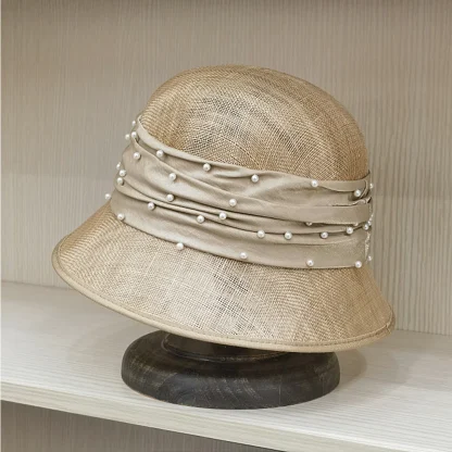 Beaded Elegant Band Straw Hats - Image 4