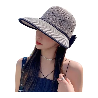 Chic Bow Wide Brim Straw Hats - Image 5