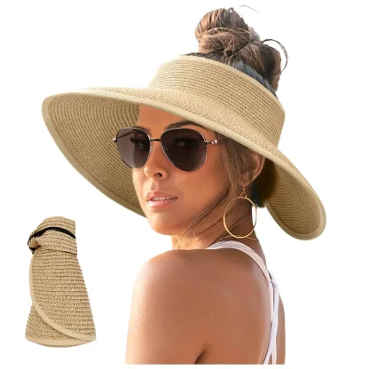 Foldable Visor Straw Hats - Image 5