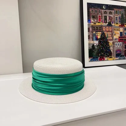 Minimalist Solid Color Straw Hats - Image 5