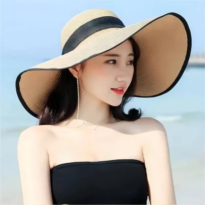 Casual Large Brim Straw Hat - Image 2