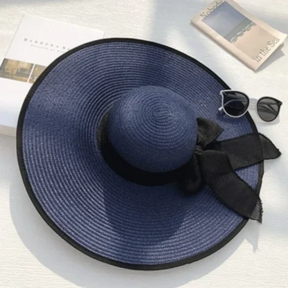 Large Elegant Brim Straw Hat - Image 6