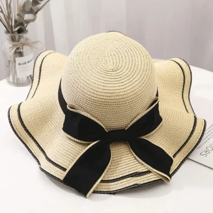 Floppy Bowknot Band Straw Hat
