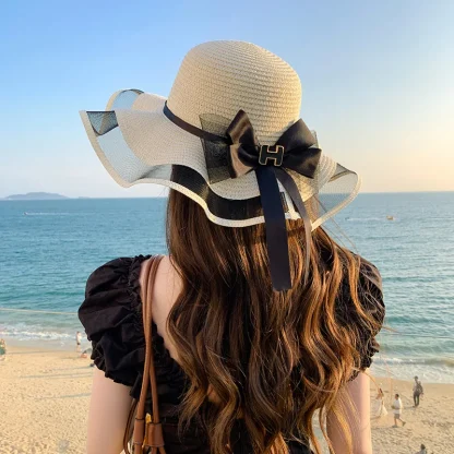 Floppy Mesh Brim Straw Hats - Image 7