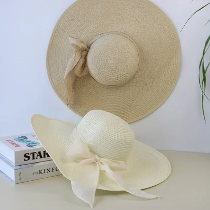 Chic Large Brim Straw Hat - Image 6