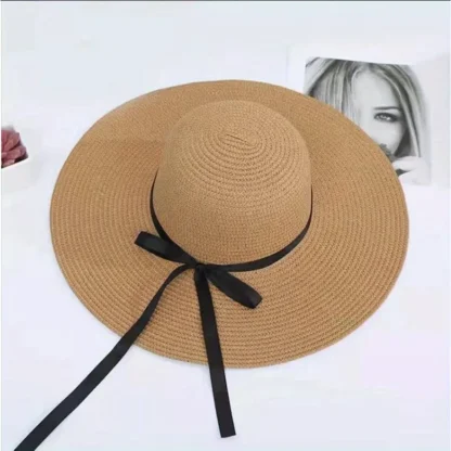 Thin Bowknot Band Casual Straw Hats