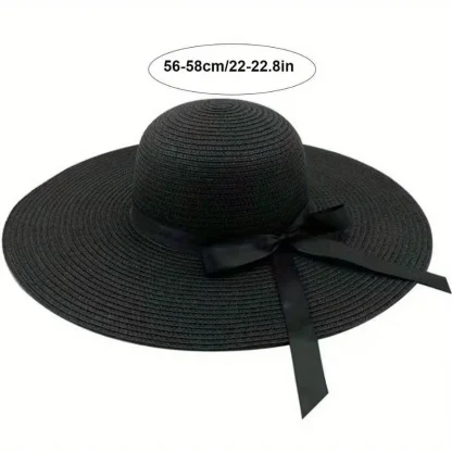 Thin Bowknot Band Casual Straw Hats - Image 7