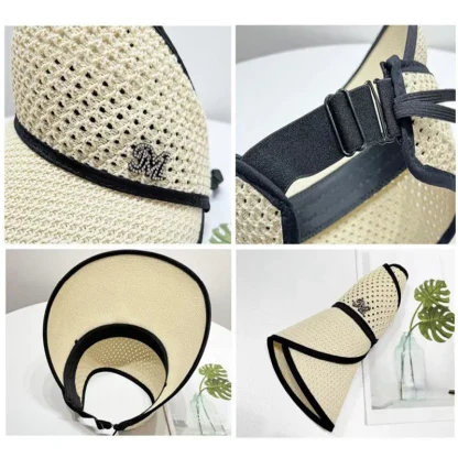Large Brim Sun Visor Straw Hat - Image 6