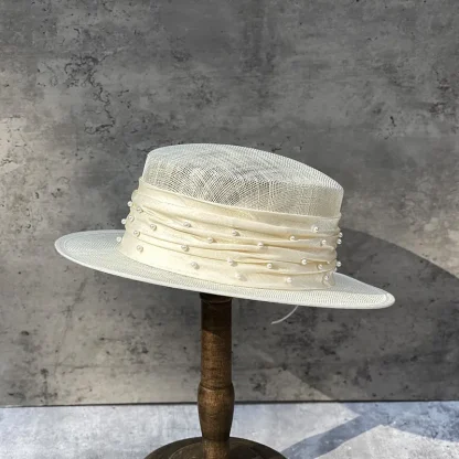Beaded Elegant Band Straw Hats