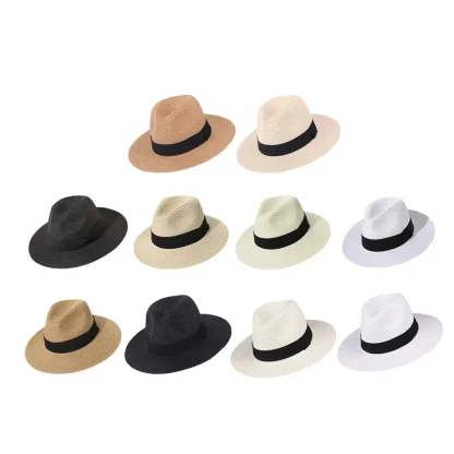 Casual Plain Band Straw Hats - Image 6