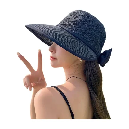Chic Bow Wide Brim Straw Hats - Image 3