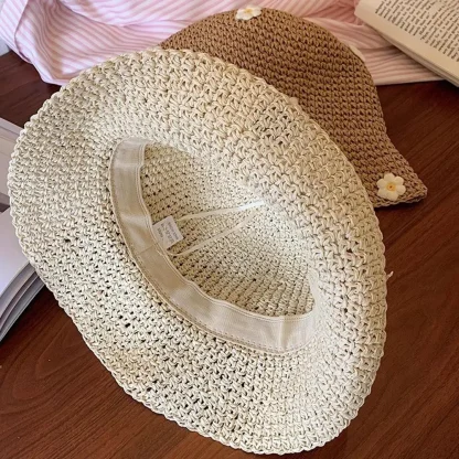 Cute Floral Bucket Straw Hat - Image 6