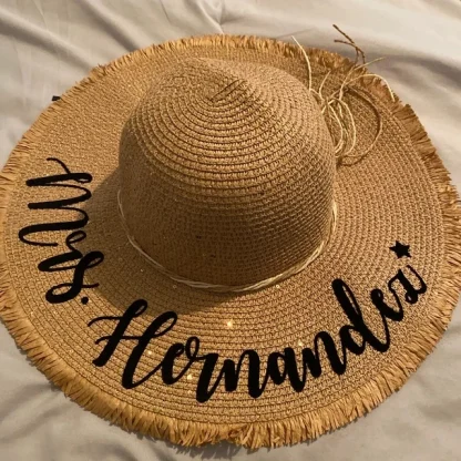 Frayed Chic Sequin Straw Hat - Image 4