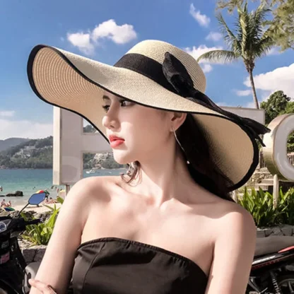 Large Elegant Brim Straw Hat