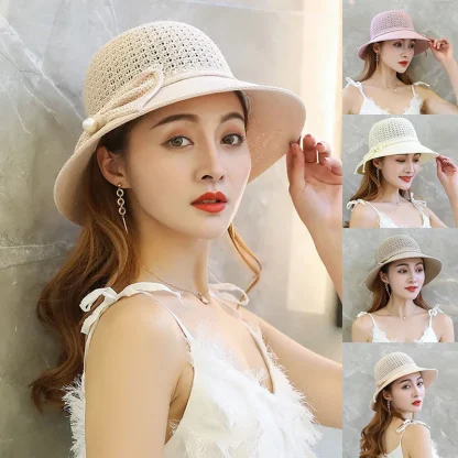 Breathable Floral Straw Hats - Image 2