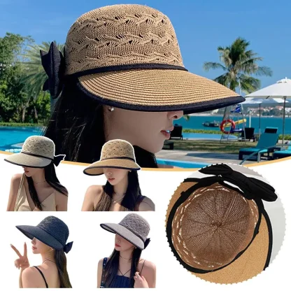 Chic Bow Wide Brim Straw Hats - Image 7