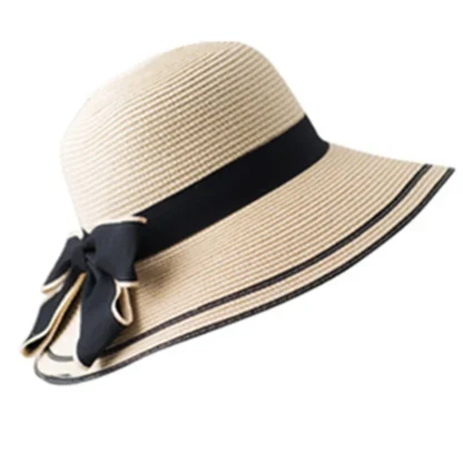 Casual Bowknot Band Straw Hats - Image 3
