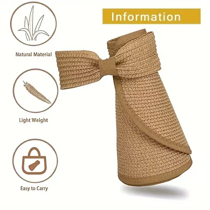 Wide Brim Foldable Straw Hat - Image 5