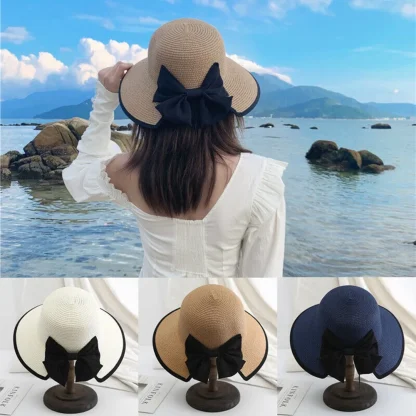 Chic Bowknot Decor Straw Hat - Image 7