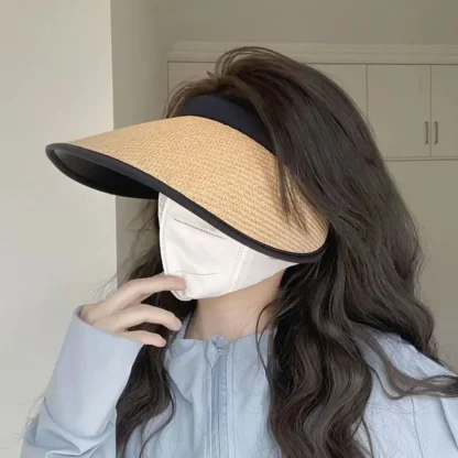Wide Brim Sun Visor Straw Hat
