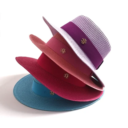 Elegant Solid Color Straw Hats - Image 7