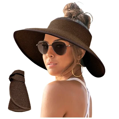 Foldable Visor Straw Hats - Image 6