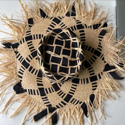 Frayed Wide Brim Straw Hats - Image 4