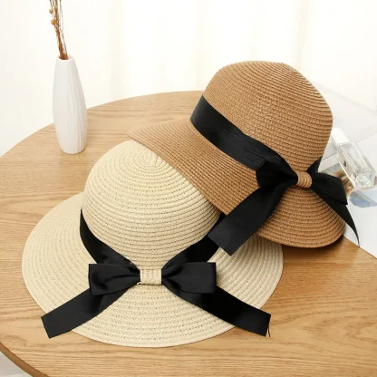 Bowknot Band Straw Hats - Image 3