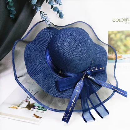 Mesh Edge Elegant Straw Hats - Image 3
