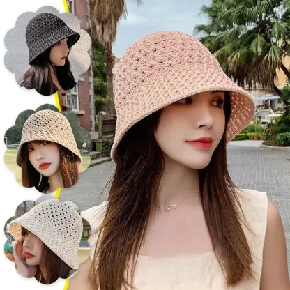Hollow Out Bucket Straw Hat - Image 2