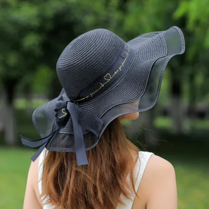 ﻿Chic Mesh Trim Straw Hats - Image 4