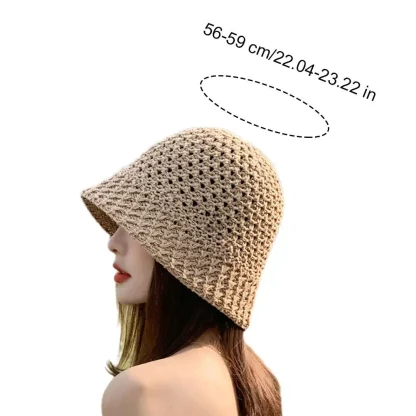 Hollow Out Bucket Straw Hat - Image 4