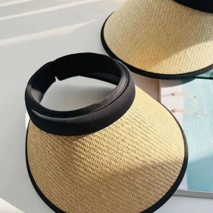 Wide Brim Sun Visor Straw Hat - Image 3