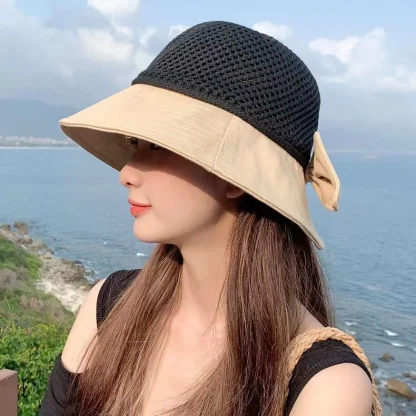 Chic Breathable Bucket Straw Hats - Image 2