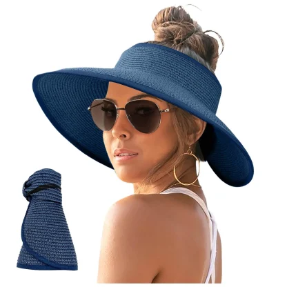 Foldable Visor Straw Hats - Image 2