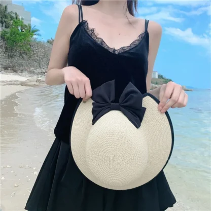 Chic Bowknot Decor Straw Hat - Image 6