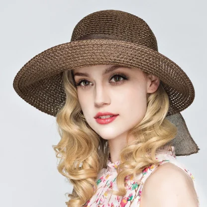 Elegant Bowknot Band Straw Hats - Image 3