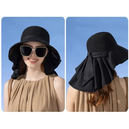 UV Neck Protection Straw Hats - Image 2