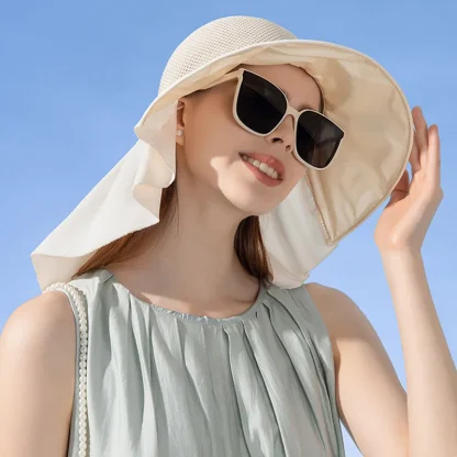 UV Neck Protection Straw Hats - Image 4