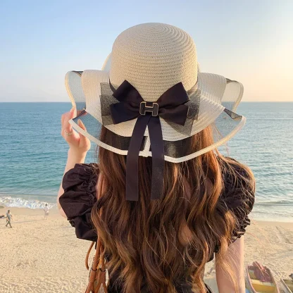 Floppy Mesh Brim Straw Hats - Image 3