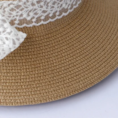 Lace Bowknot Band Straw Hat - Image 7
