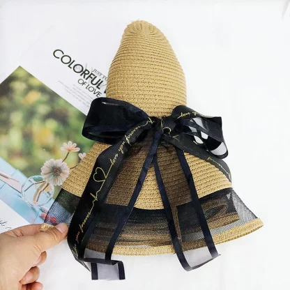 Mesh Edge Elegant Straw Hats - Image 7