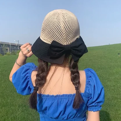 Chic Breathable Bucket Straw Hats - Image 3