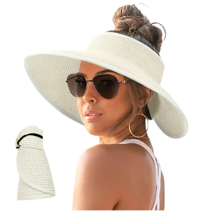 Foldable Visor Straw Hats - Image 4