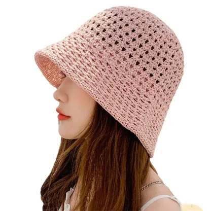 Hollow Out Bucket Straw Hat - Image 5