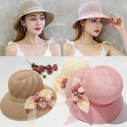 Breathable Floral Straw Hats - Image 3