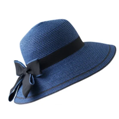 Casual Bowknot Band Straw Hats